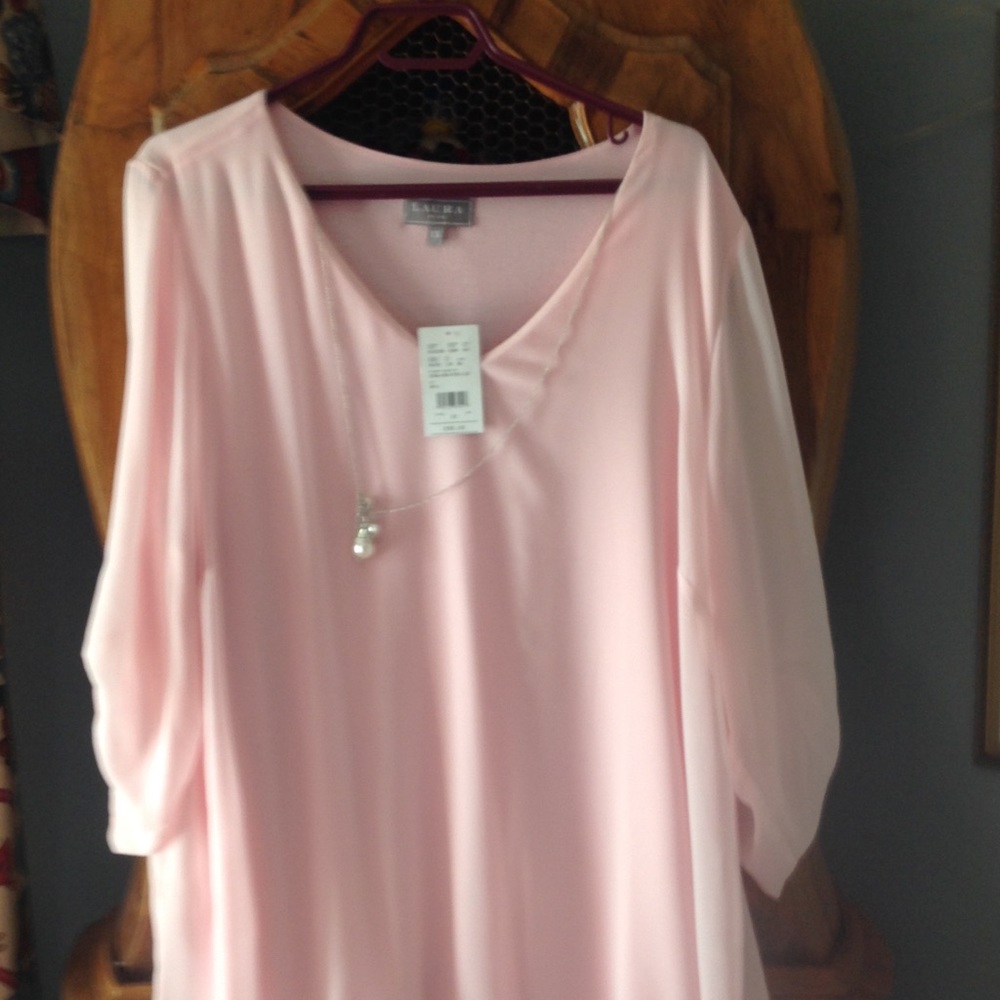 Lauren Ralph Lauren Pink V-Neck Blouse